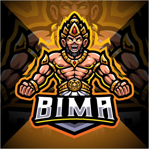 bima esport mascot logo design vector image