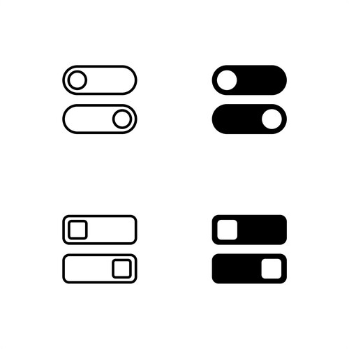 On and off toggle switch buttons button vector image