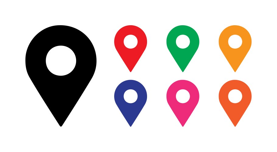 A set of location pin pointer or maps marker icon vector image
