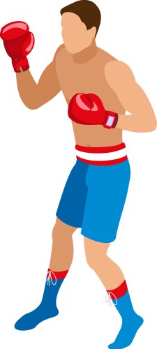 Male trainer training female boxer in dynamic Vector Image