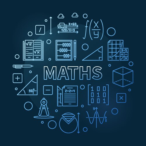 Algebra concept line round banner circular minimal