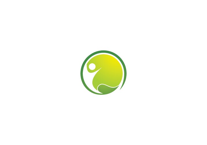 People leaf organic logo Royalty Free Vector Image
