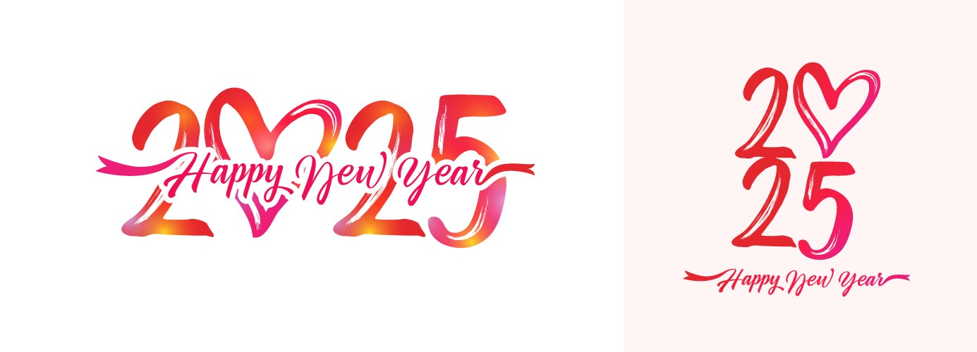 2025 happy new year 3d colorful typography logo Vector Image