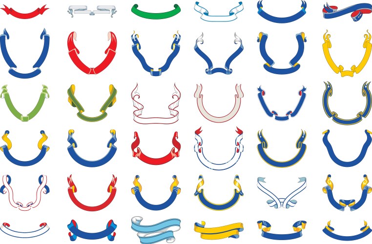 Banners and ribbons set 4 vector image