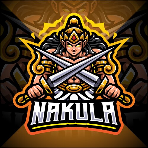 Nakula esport mascot logo design vector image