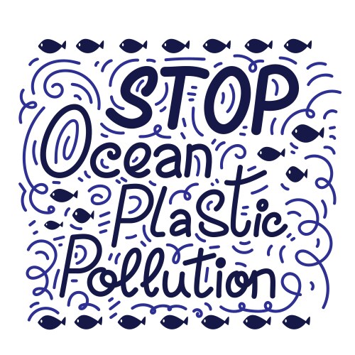 Stop ocean plastic pollution Royalty Free Vector Image