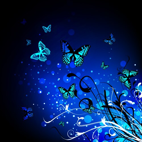 Midnight butterflies Royalty Free Vector Image