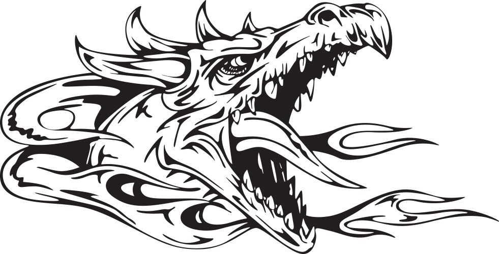 Tribal art dragon tattoo Royalty Free Vector Image