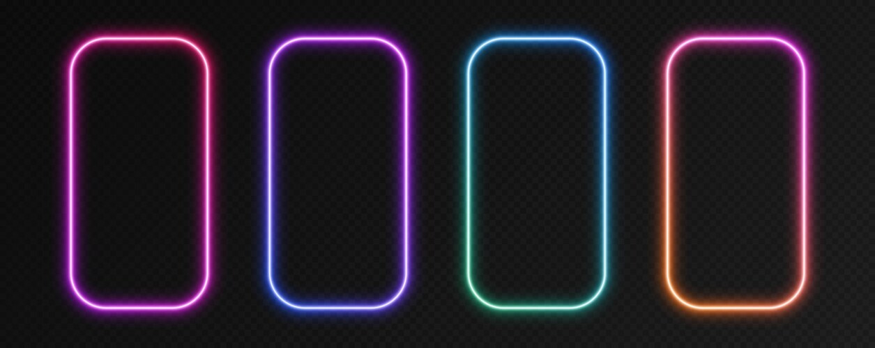 gradient neon frames rectangular borders vector image