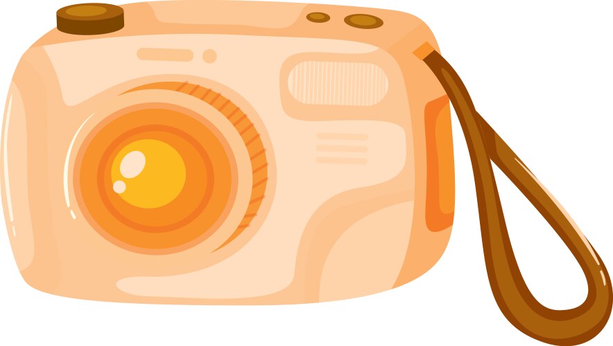 Isolated camera in yellow color vector image