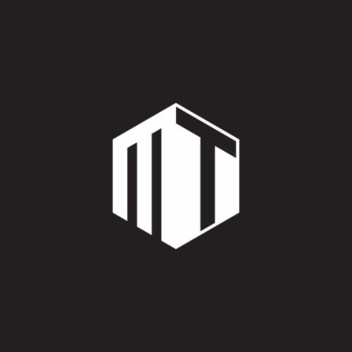 Mt logo monogram modern design template Royalty Free Vector