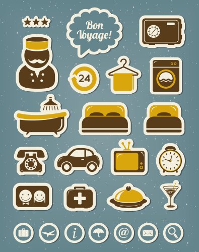 hotel icons vector