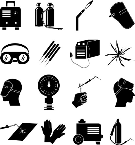 Welding Icon Set - Industrial & Construction Vector Image