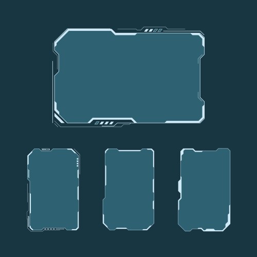 Futuristic hud frames user interface elements Vector Image