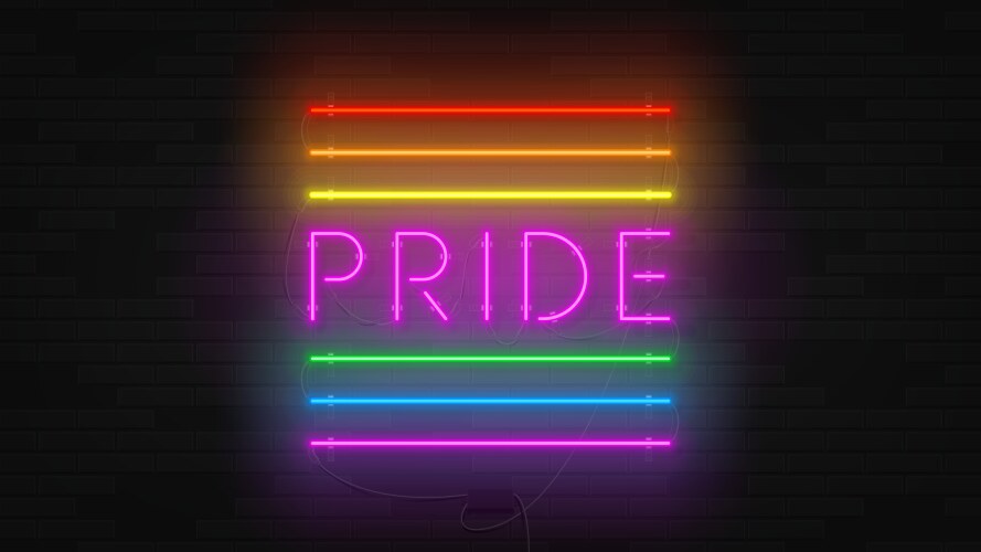 LGBT Pride Neon Flag Vector Image