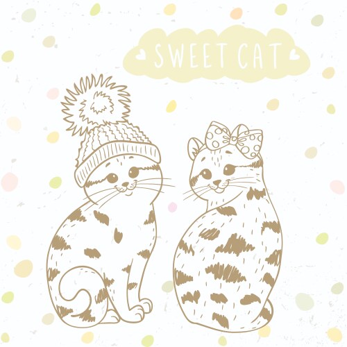 Cute Kitten Doodle Royalty Free Vector Image Vectorstock