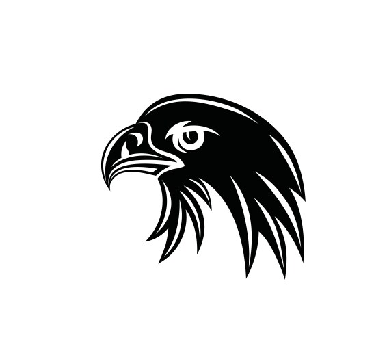 Eagle Face Silhouette Logo Vector Image