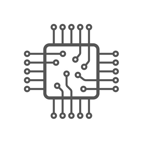 Digital processor chip icon Royalty Free Vector Image