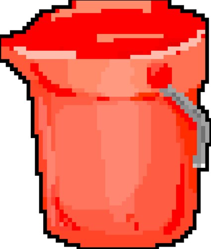 Pot plastic bucket container game pixel art Vector Image
