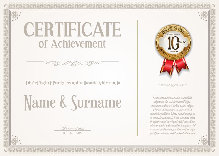 Certificate best award diploma set Royalty Free Vector Image