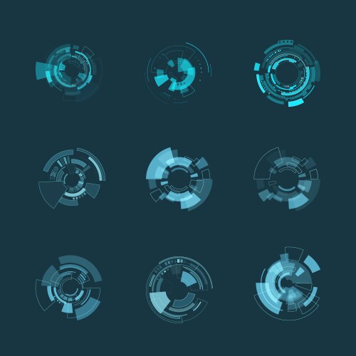 Touch hud interface set Royalty Free Vector Image