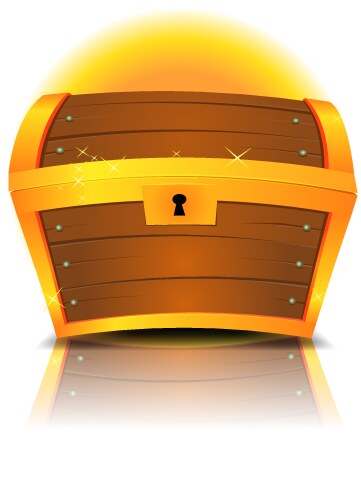 Closed cartoon treasure chest vector image