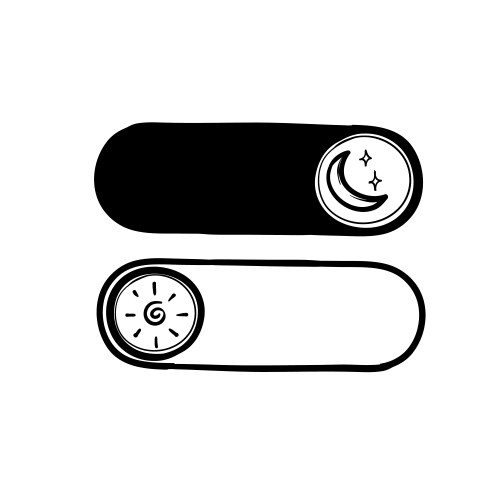 Hand drawn doodle day night switch button icon vector image