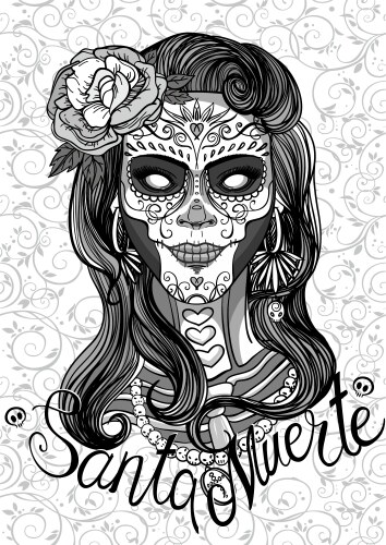 Sugar Skull Lady - Day of the Dead Vector Image