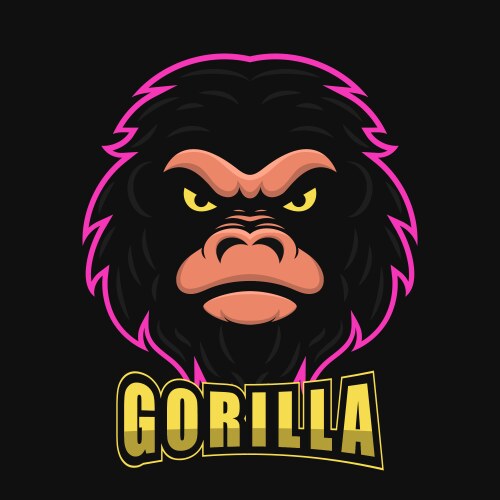 Angry gorilla head logo vector image