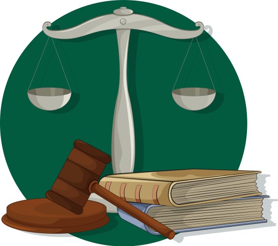 Legal Scales and Gavel Vector Image