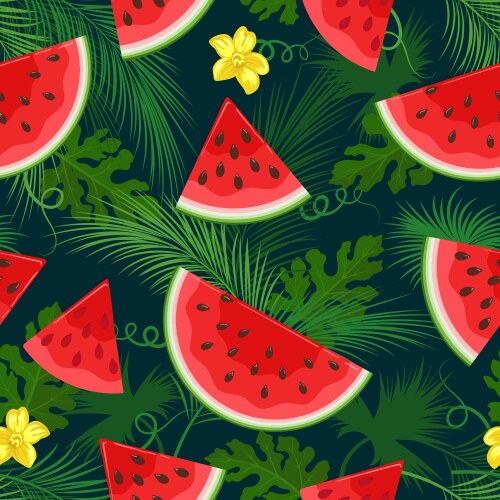 Watermelon seamless pattern Royalty Free Vector Image