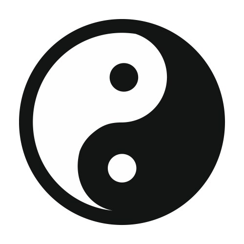 Hands holding yin yang symbol Royalty Free Vector Image