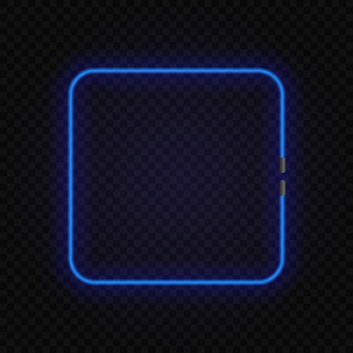 Blue Neon Rectangle Frame Template – Royalty-Free Vector | VectorStock