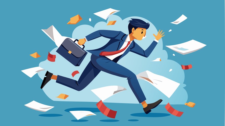 Angry businessman smashing computer Royalty Free Vector