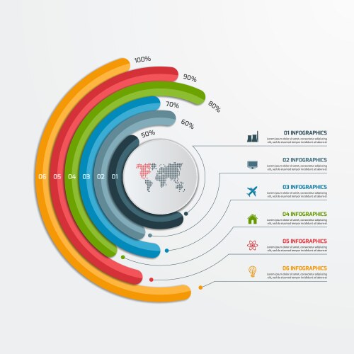 Circular bar infographic chart design template Vector Image