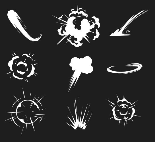 Bomb explosion comic style templates Royalty Free Vector