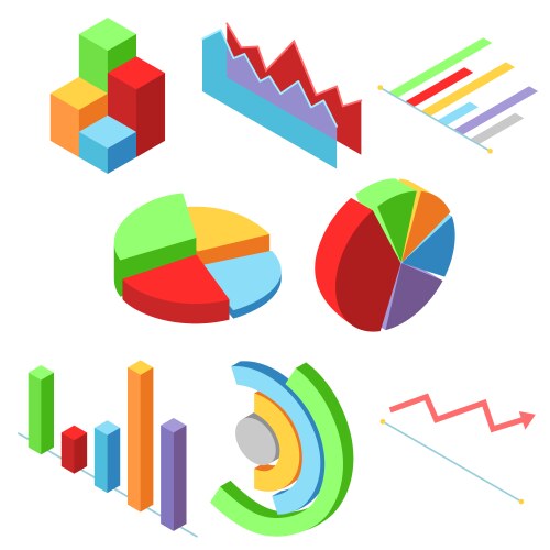 Graph set Royalty Free Vector Image - VectorStock