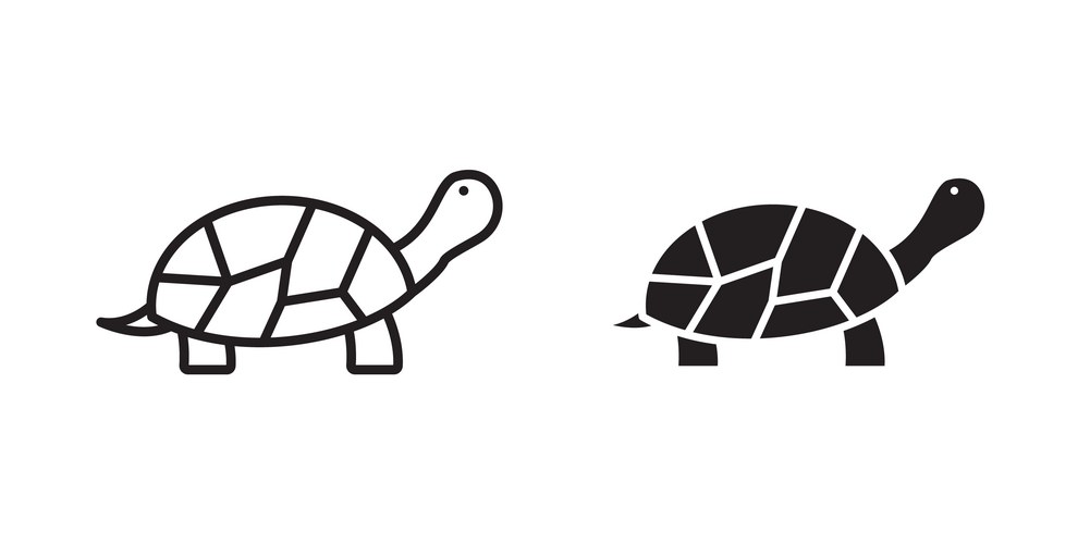 Tortoise Icon - Simple Outline – Royalty-Free Vector | VectorStock