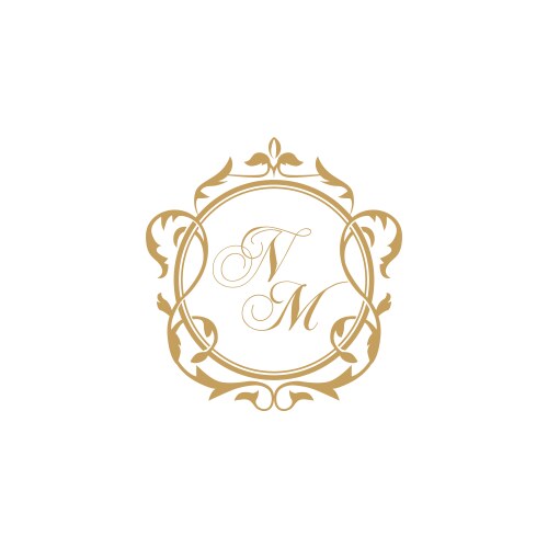 nm initial wedding invitation elegant graphic vector image