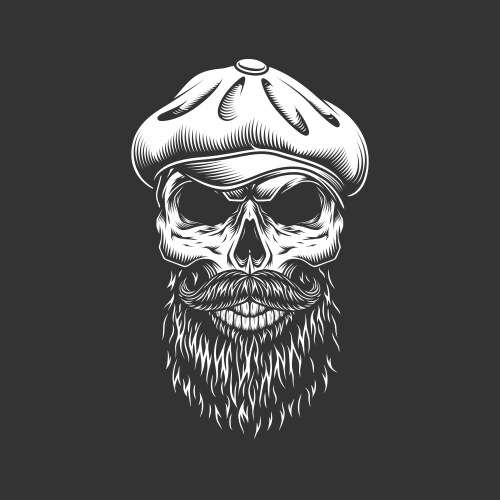 Vintage Irish Skull with Gatsby Hat Vector Image
