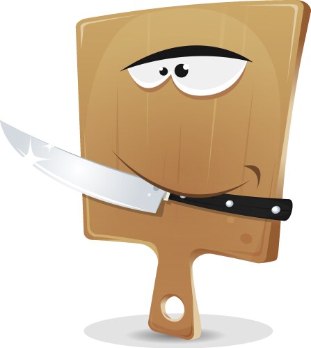 Cutting board and knife vector image