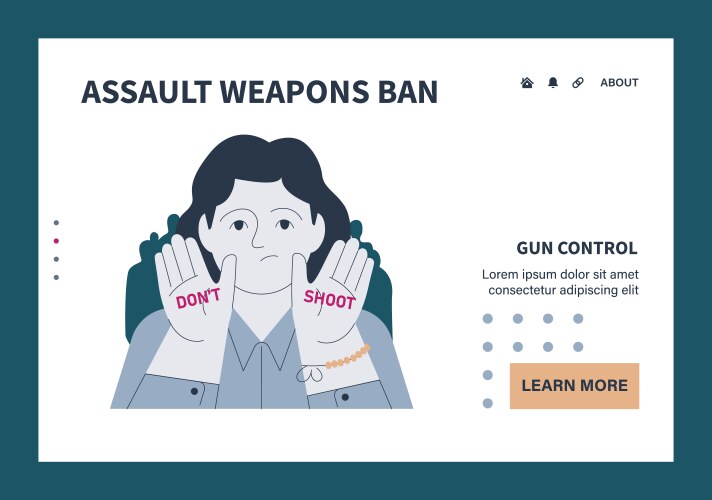 gun control web or landing set second amendment vector image