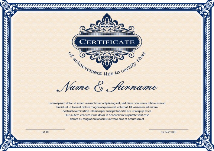 Certificate Royalty Free Vector Image - VectorStock