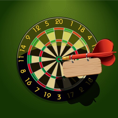 Dartboard with Dart and Empty Table vector image