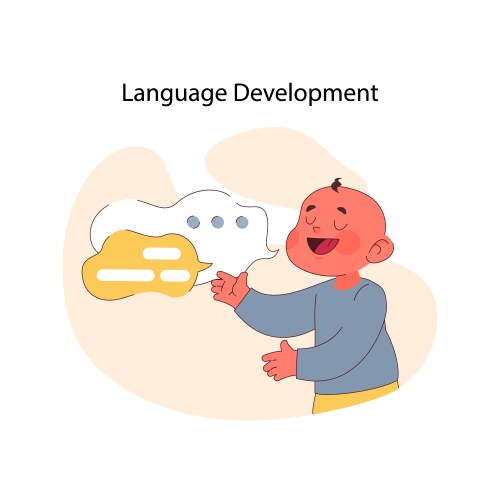 Language development concept flat vector image