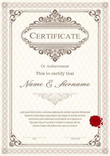 Vintage certificate Royalty Free Vector Image - VectorStock