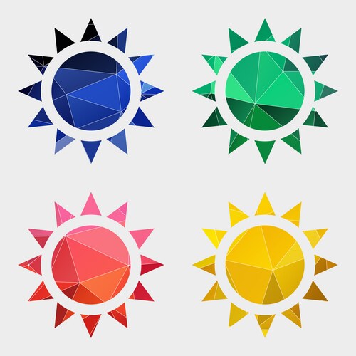 Geometric sun Vector Images & Graphics for Commercial Use | VectorStock