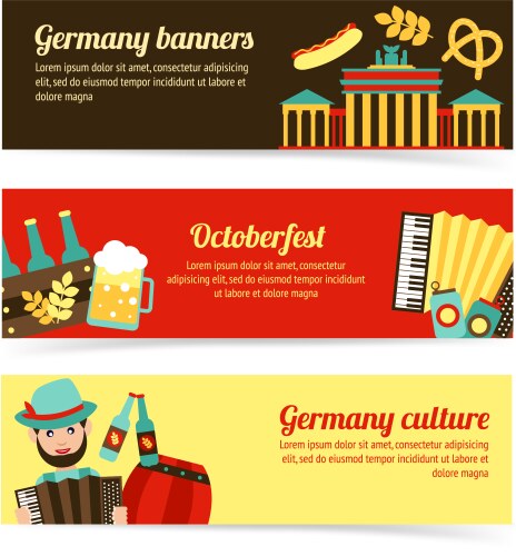 Germany travel banner set Vector Image