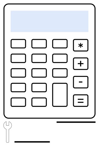 Calculator with numeric keypad function symbols vector image