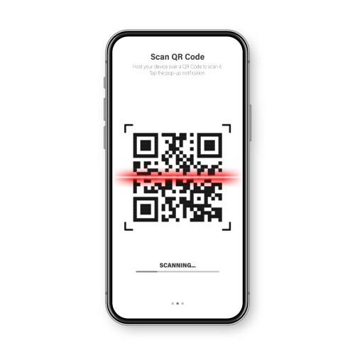 Qr code scanner reader app for smartphone vector image